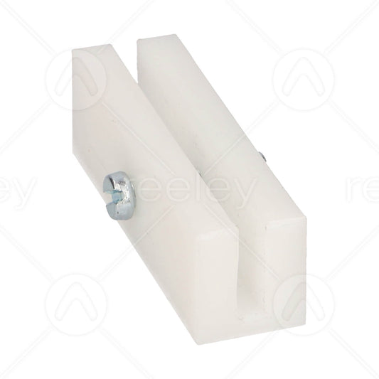 80mm Long Polyethylene Guide Shoe Liner with M6 Screws to Suit 5mm Guide Rail