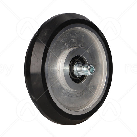 Neoprene Guide Roller (125mm OD) with M12 Concentric Pin and Aluminium Core