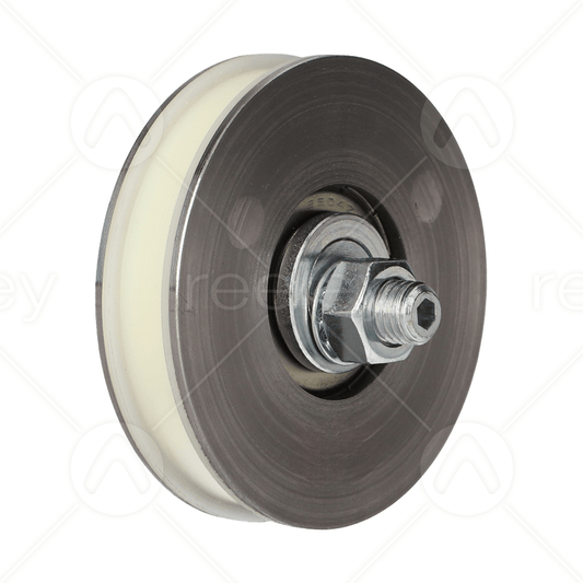 Steel Door Hanger Roller with Nylon Tyre & M12 Eccentric Pin (Flat Track)