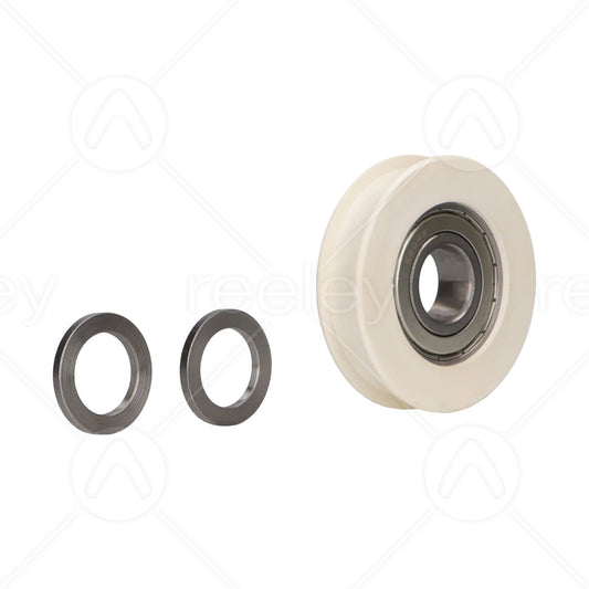Nylon Landing Door Hanger Roller & 2 Spacer Washers (Flat Track)