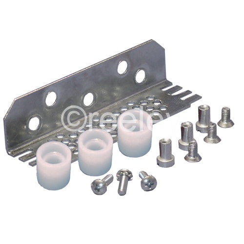 Mild Steel Universal Bracket with 3 Nylon Rollers (12.7mm OD) & Fixings