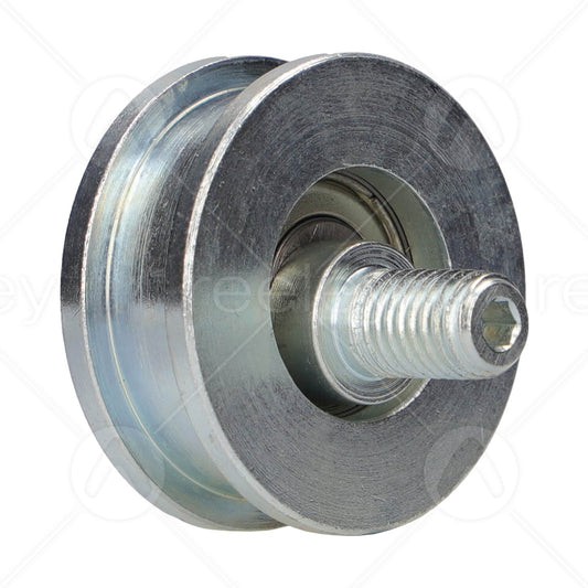 Steel Door Hanger Roller (44mm OD) with M10 Eccentric Pin (Flat Track)