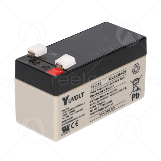 Yuvolt Rechargeable Lead Acid Battery 12V 1.2Ah 97mm Long x 43mm Wide x 52mm Deep