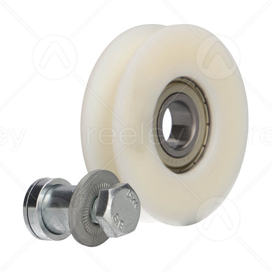 Nylon Hanger Roller (Curved Track) with Support Plate & M10 Concentric Pin