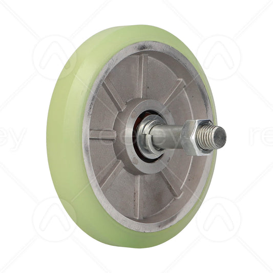 Polyurethane Guide Roller (150mm OD) with M16 Pin and Cast Iron Core
