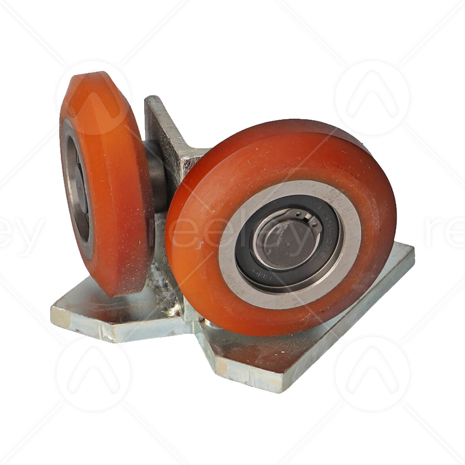 Guide Roller Assembly for Angled Rail (2 Rollers 75x25) – Reeley Ltd