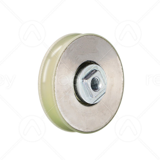 Aluminium Door Hanger Roller with Nylon Tyre & M10 Tapped Insert (Curved Track)