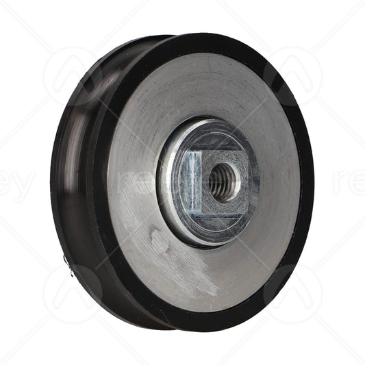Aluminium Door Hanger Roller with Nylon Tyre & M10 Tapped Insert (Curved Track)