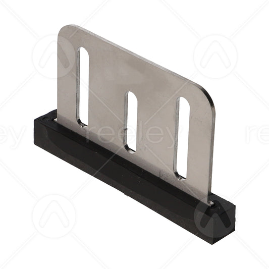 2mm Stainless Steel Door Shoe - 3 Slots - 13mm Wide Gib
