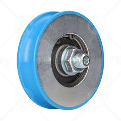 Steel Door Hanger Roller with Polyurethane Tyre & M12 Concentric Pin (Curved Track)